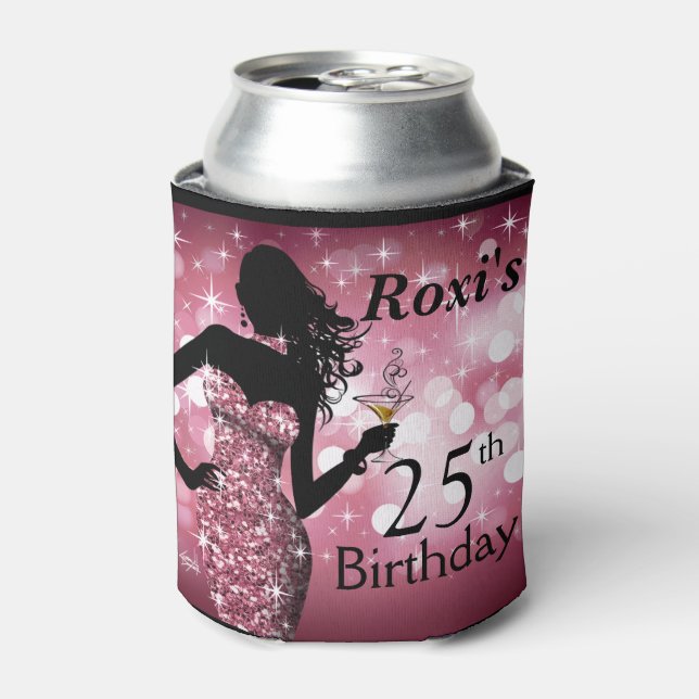 Porta-lata Aniversário do Bombshell Glitter Bling Sparkle | m (Can Front)