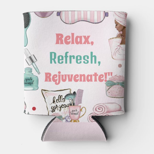 Porta-lata Aniversário do Partido Pamper Spa Birthday (Frente)