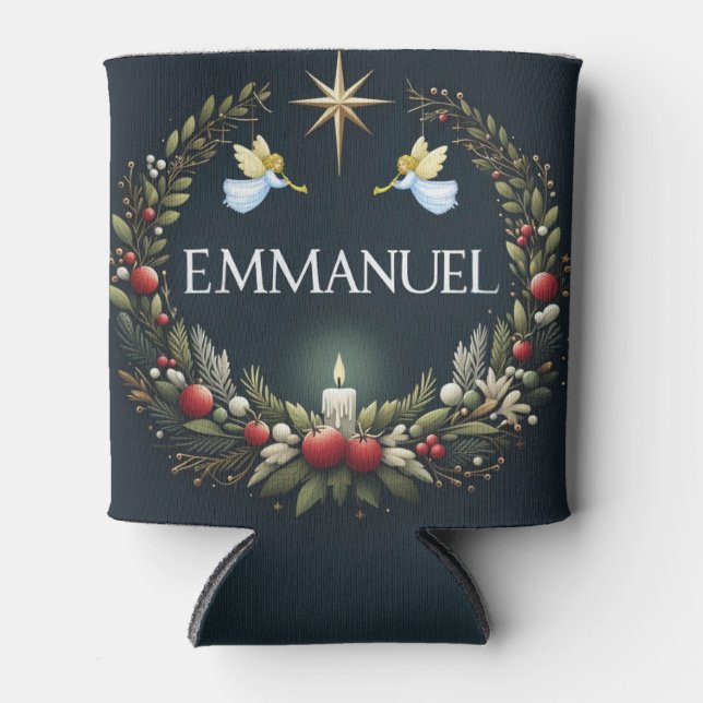 Porta-lata Anjos de Natal Emmanuel (Frente)