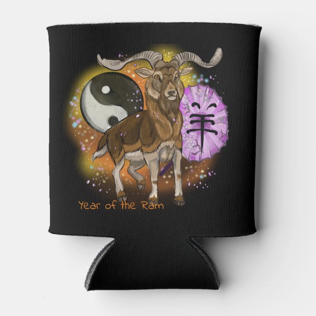 Porta-lata Ano do Zodíaco chinês Ram (Frente)