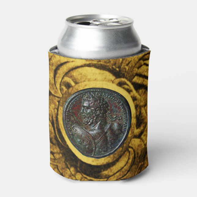 Porta-lata ANTIQUE ROMAN BRONZE MEDALLION Dourado Griffins (Can Front)