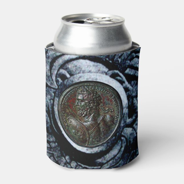 Porta-lata ANTIQUE ROMAN BRONZE MEDALLION, Silver Griffins (Can Front)