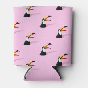 Porta-lata Anúncio tucano: Paraíso Rosa Tropical