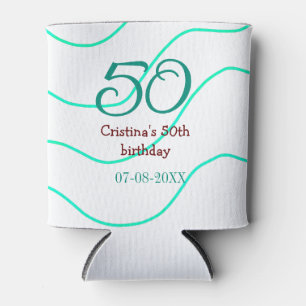 Porta-lata Apelido vermelho verde para aniversário de 50 anos