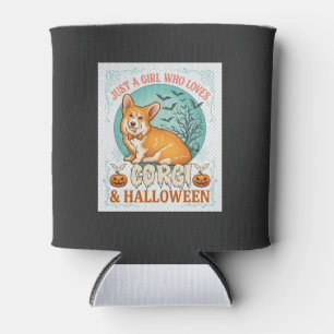 Porta-lata Apenas Garota Que Ama Corgi Abóboras De Halloween