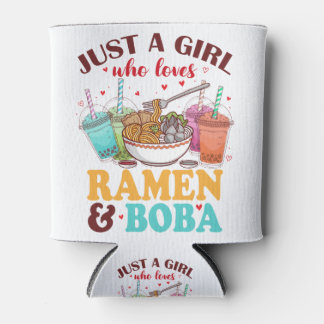 Porta-lata Apenas uma garota que ama Ramen e Boba Anime Kawai