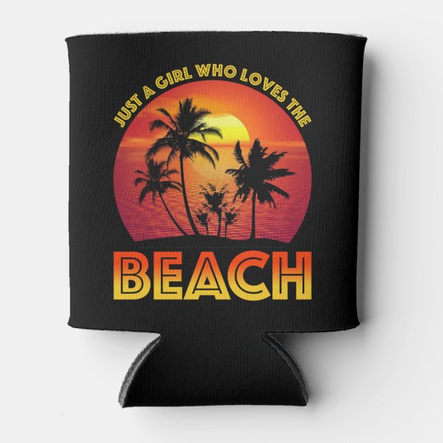 Porta-lata Apenas Uma Menina Que Ama A Praia (Frente)