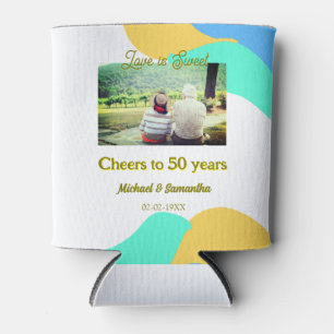Porta-lata aplausos para 50 anos o amor é doce retrô