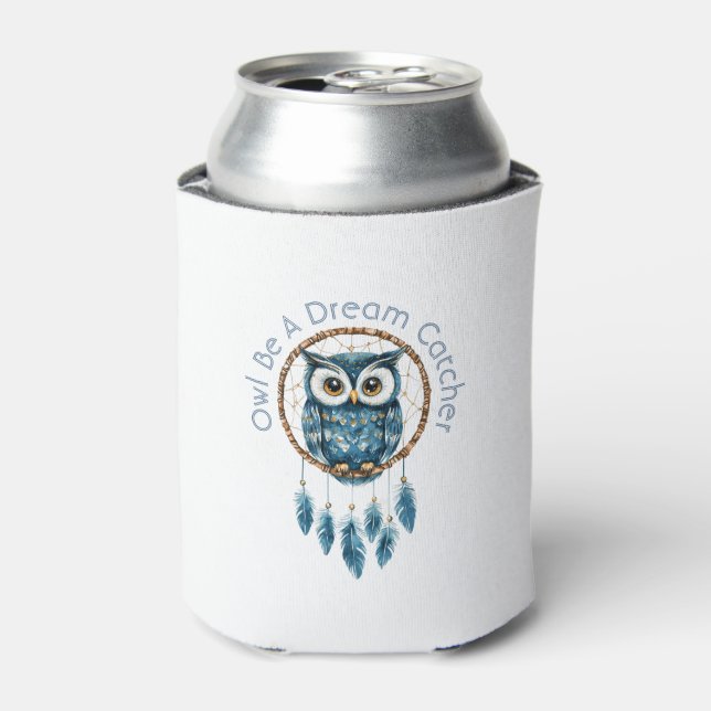 Porta-lata Apoiador de Sonhos Coruja Azul (Can Front)