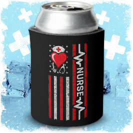 Porta-lata Apreciação da Enfermeira Hero Flag Americana