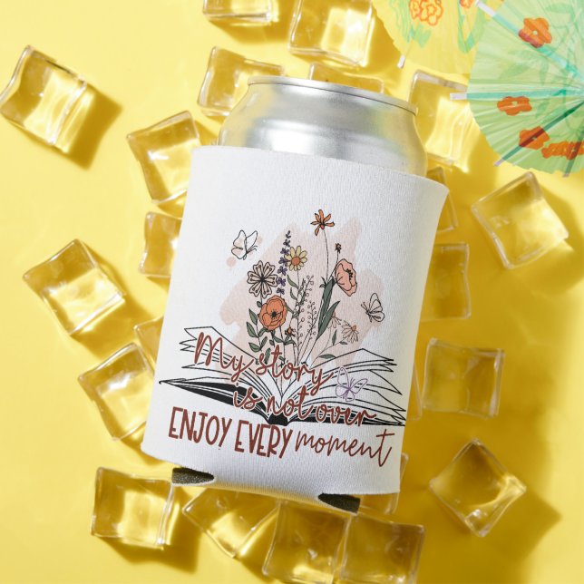 Porta-lata Aprecie cada momento, mensagem positiva (Verão in situ)