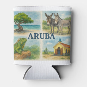 Porta-lata Aquarela multivisual de Aruba