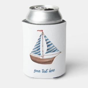 Porta-lata Aquarela Náutica de Barco à Vela da Moda