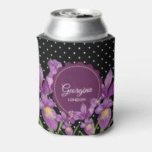 Aquarelas Purple Iris Bolinhas Pretas