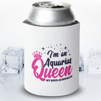 Porta-lata Aquarius Birthday Queen Astrology Zodiac Sinal Sou