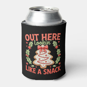 Porta-lata Aqui fora parecendo um lanche Debbie Cake Christma