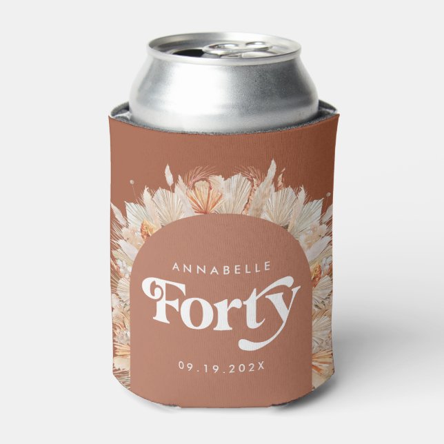 Porta-lata aranha aniversário de 40 anos, pampas, erva-terrac (Can Front)