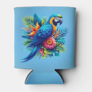 Porta-lata Arara tropical azul-colorida