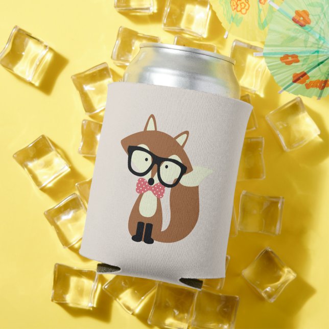Porta-lata Arco, empate e óculos, Hipster, Raposa castanha (Verão in situ)