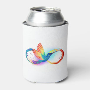 Porta-lata Arco-íris Hummingbird com símbolo Infinito