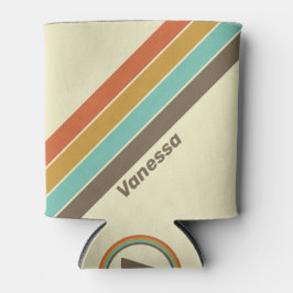 Porta-lata Arco-Íris Retroativo Vintage com Risca com Nome