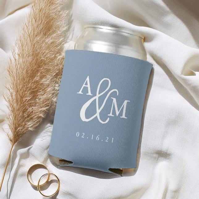 Porta-lata Ardósia | Ampersand Monograma Wedding Favor (Criador carregado)