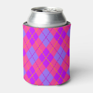 Porta-lata Argyle azul e vermelho