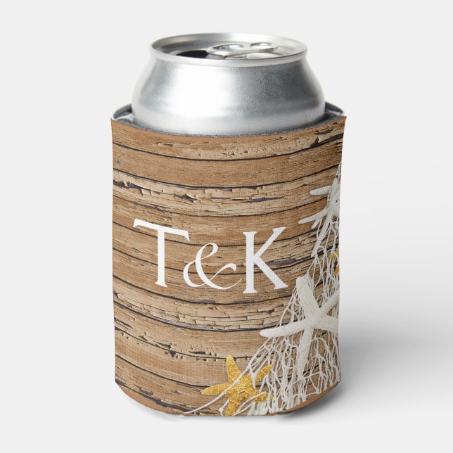 Porta-lata Arrefecimento Rustic Weathered De Madeira | marrom (Can Front)