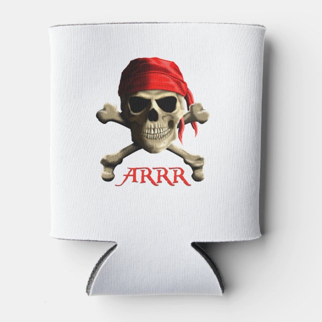 Porta-lata ARRR Fala Como Um Pirata Jolly Roger (Frente)