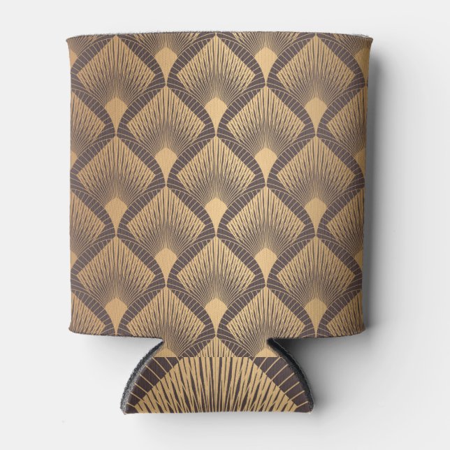 Porta-lata Art Deco Glamor: Escalas de Ouros. (Frente)