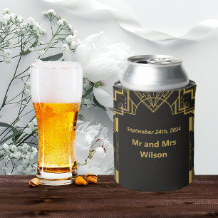 Porta-lata Art Deco Glamorous Dourado a Preto