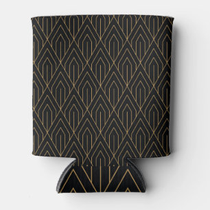 Porta-lata Art Deco: papel de parede geométrico de vintage.