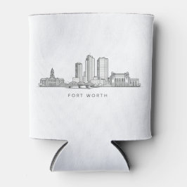 Porta-lata Arte de Linha da Silhueta Minimalista de Fort Wort
