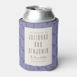 Porta-lata Arte de Linha de Arco Moderno Periwinkle Casamento