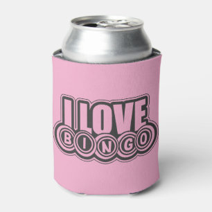Porta-lata Arte de palavras de Bingo de amor fofo
