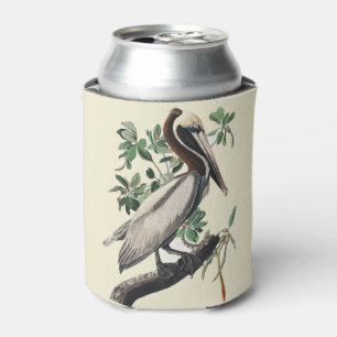 Porta-lata Arte de Pássaro Costeiro de Pelicano Marrom Audubo