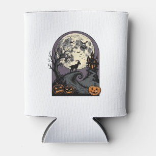 Porta-lata Arte de Silhueta de Halloween Vintage de Cabra Ass