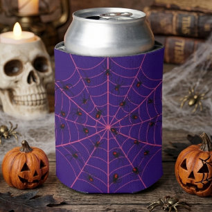 Porta-lata Arte de Teia de Aranha Viúva Negra Rosa no padrão