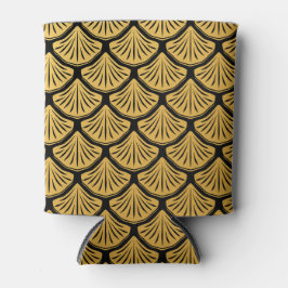 Porta-lata Arte Deco Escalas de Sereia - Preto e Dourado