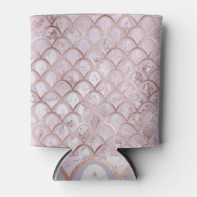 Porta-lata Arte Deco, Geométrico Rosa Dourado. (Frente)