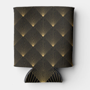 Porta-lata Arte Deco: Legância Dourada Negra.