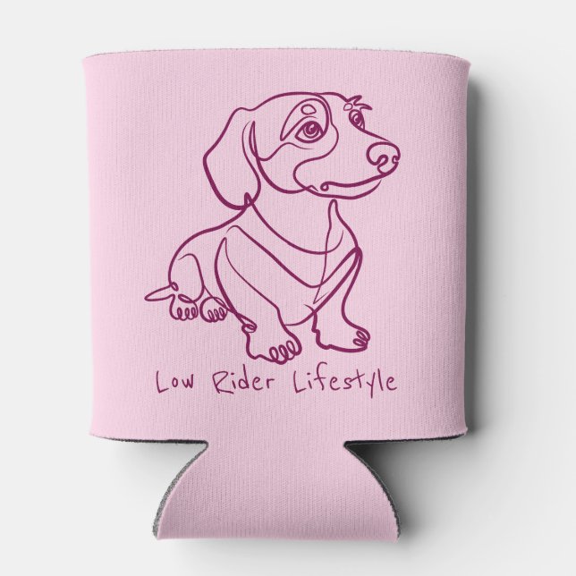 Porta-lata Arte em Linhas de Dachshund - Estilo de Vida Low R (Traseira)