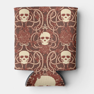 Porta-lata Arte Floral do Crânio Nouveau: Sem Solo