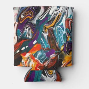 Porta-lata Arte Fluida de Luxo: Design de tendências colorida