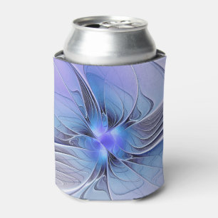 Porta-lata Arte fractal moderna abstrata azul lavanda