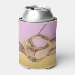 Porta-lata Arte Fractal Rosa Dourado Moderno Abstrato