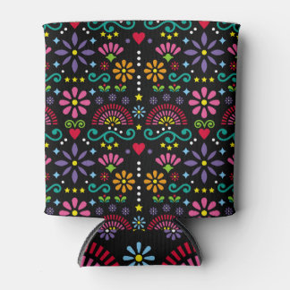 Porta-lata Arte popular mexicana, um padrão perfeito e colori