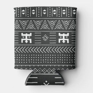 Porta-lata Arte Tribal Africana: Preto Geométrico e Branco