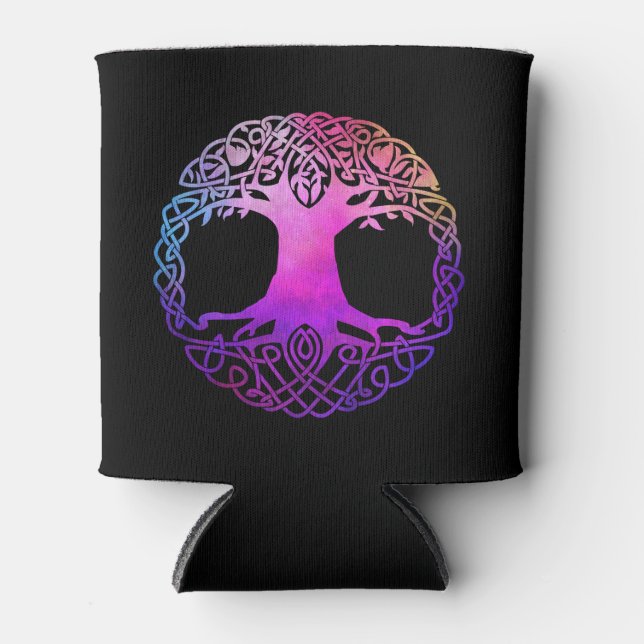 Porta-lata Árvore Celta Colorida da Vida (Frente)