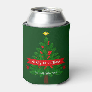 Porta-lata Árvore de Natal Festiva com Fita Vermelha